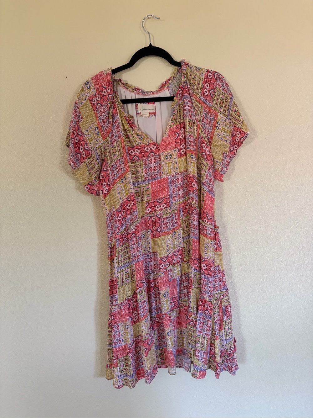 Anthropologie Robin Tiered Patchwork Plus 1x sundress short sleeves Boho Short - Picture 3 of 7